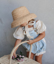 PREORDER ~ Denim Daisy Bubble Overalls