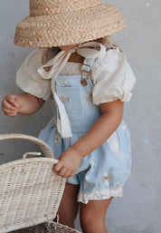 PREORDER ~ Denim Daisy Bubble Overalls