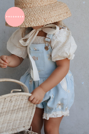 PREORDER ~ Denim Daisy Bubble Overalls