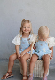 PREORDER ~ Denim Daisy Bubble Overalls