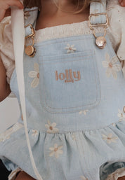 PREORDER ~ Denim Daisy Bubble Overalls