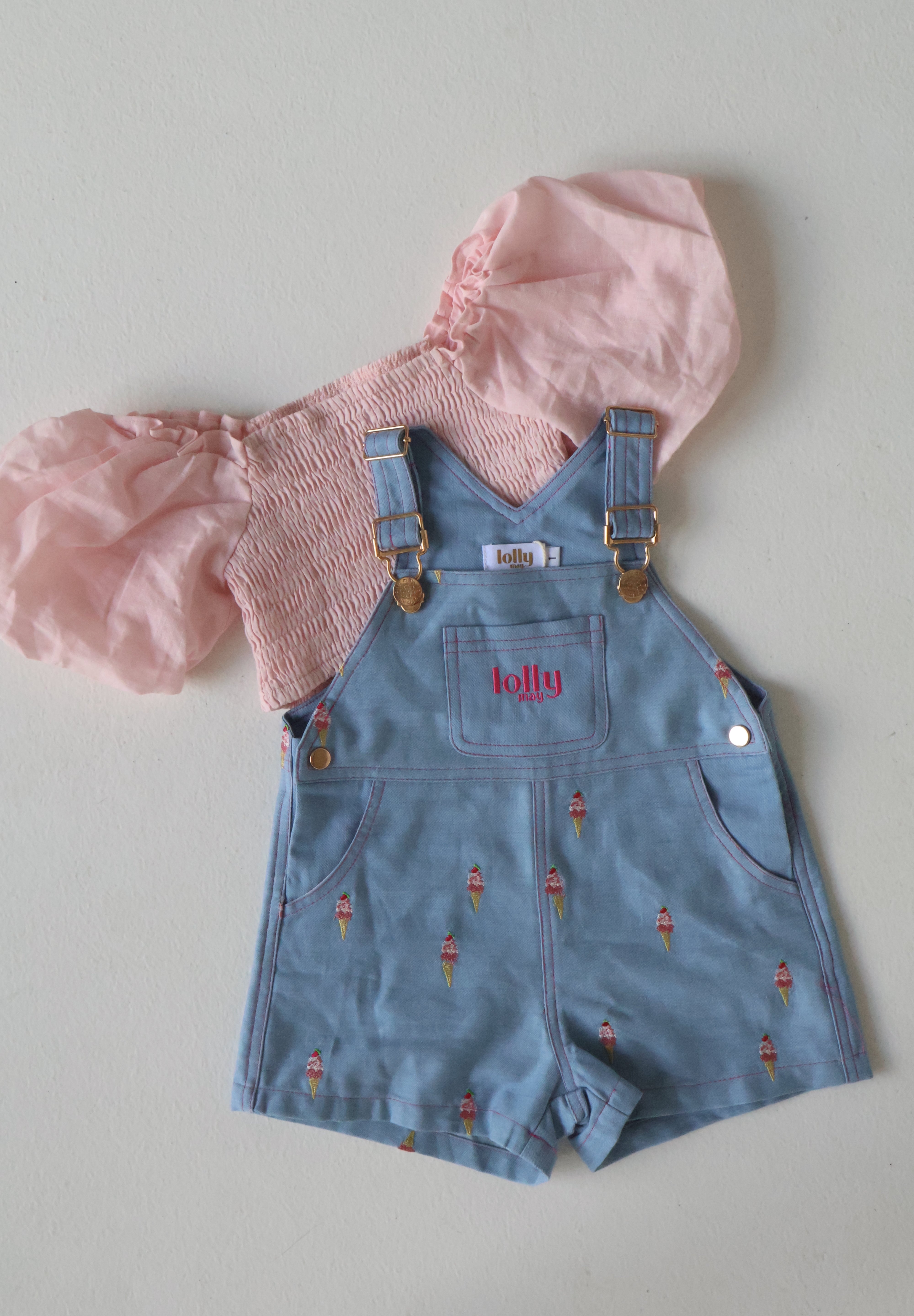 Denim Ice Cream Shortalls