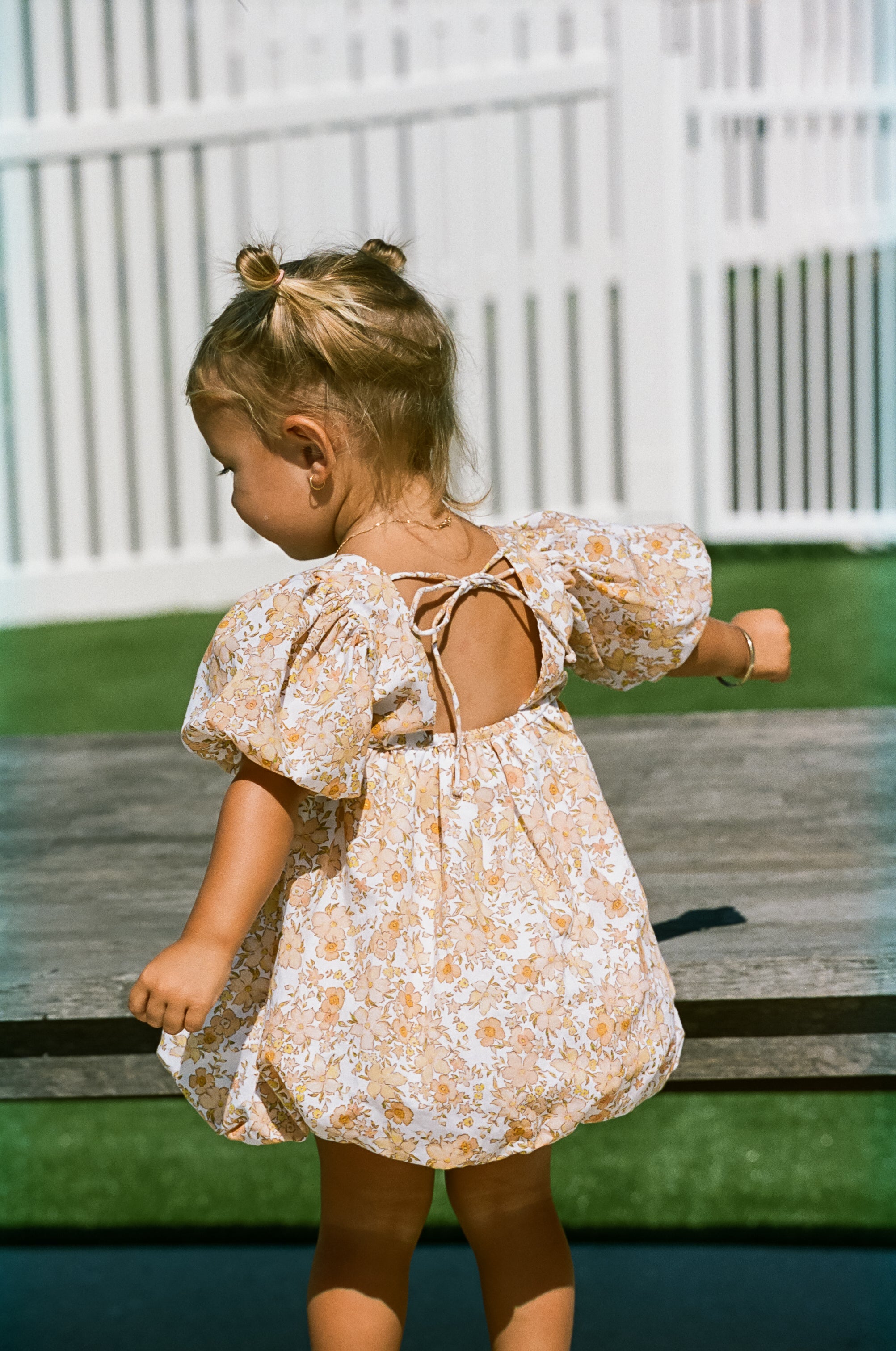 Apricot Puff Dress